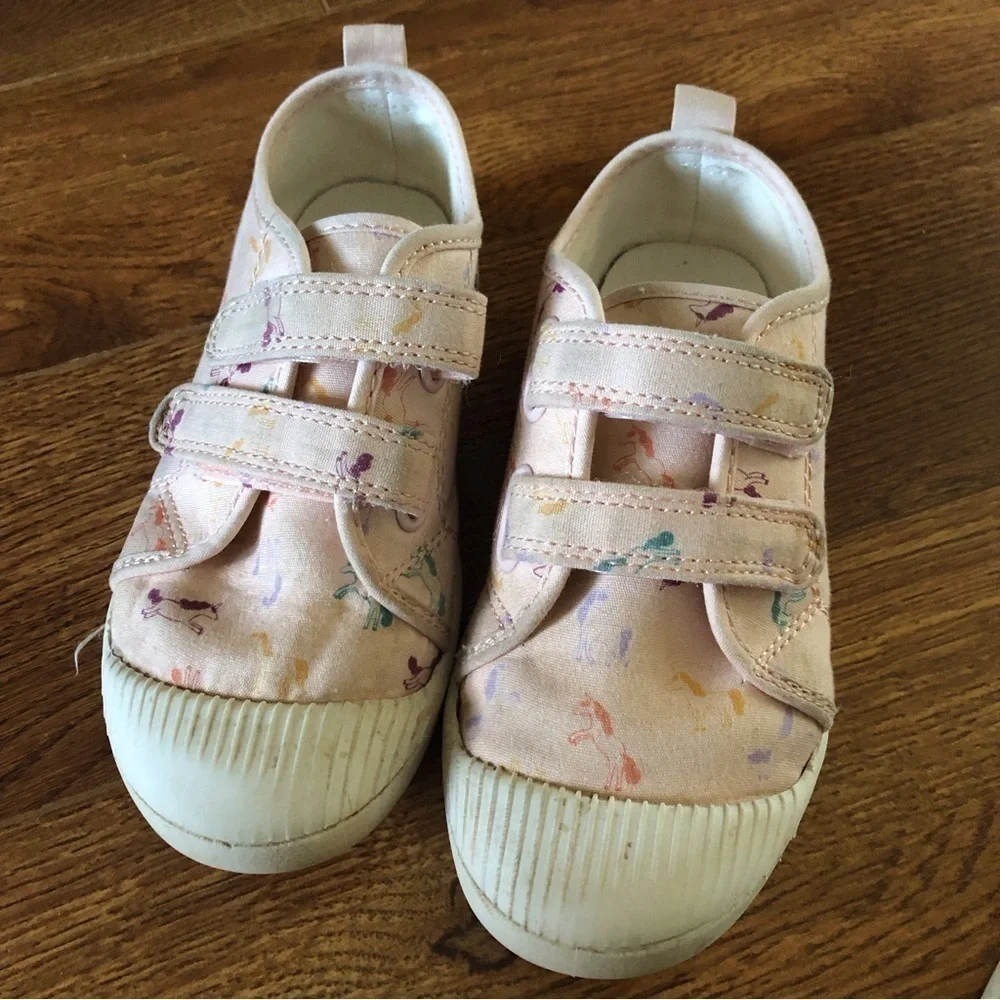 Cat & Jack pink unicorn hook & loop sneakers in size 12